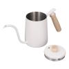 Tyenaza Coffee Pour Over Kettle, Solid Wood Handle Coffee Gooseneck Pour Over Kettle 600ML Precision Flow Spout Drip Coffee Kettle for Drip Coffee and Tea Brewing(White) view 4
