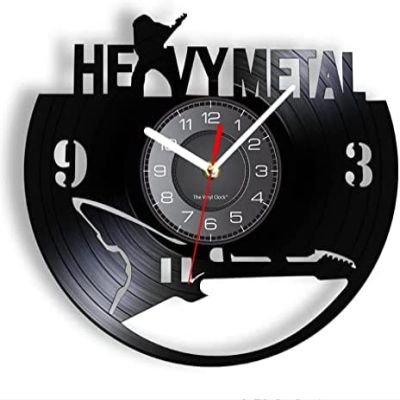 12 Inch Wall Clock Heavy Metal Rock N Roll Modern Vinyl Record Wall Clock Music Band 3D Handmade Wall Watch Music Lover Gift