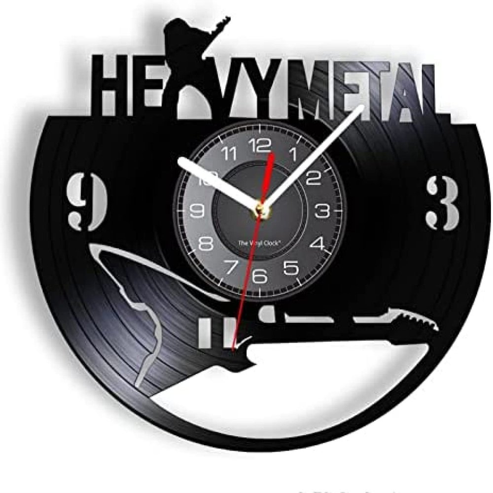 12 Inch Wall Clock Heavy Metal Rock N Roll Modern Vinyl Record Wall Clock Music Band 3D Handmade Wall Watch Music Lover Gift