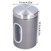 Tyenaza 3Pcs Kitchen Canister Set, Stainless Steel Food Tea Nut Container, Food Storage Containers with Lid and Visible Window for Dry Food Snack Beans (Grey) view 2