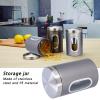 Tyenaza 3Pcs Kitchen Canister Set, Stainless Steel Food Tea Nut Container, Food Storage Containers with Lid and Visible Window for Dry Food Snack Beans (Grey) view 3