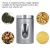 Tyenaza 3Pcs Kitchen Canister Set, Stainless Steel Food Tea Nut Container, Food Storage Containers with Lid and Visible Window for Dry Food Snack Beans (Grey) view 4