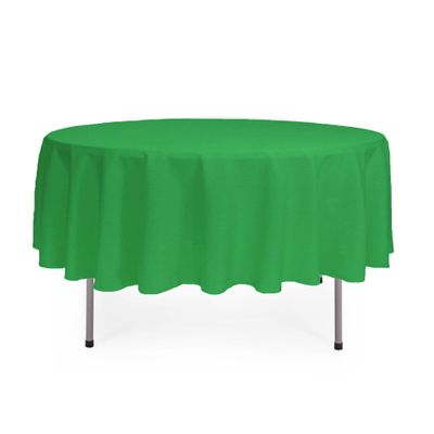 YOUR CHAIR COVERS - 90 Inch Round Premium Polyester Tablecloth - Emerald Green, Linen Table Cloth for Standard Round Tables