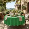 YOUR CHAIR COVERS - 90 Inch Round Premium Polyester Tablecloth - Emerald Green, Linen Table Cloth for Standard Round Tables view 2