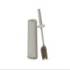 Joseph Joseph Flex 360, Advanced Smart Toilet Brush and Storage Holder Set with Anti-drip, Anti-Clog, Triple-Action Replaceable Brush Head - Matt Ecru view 1