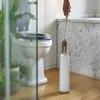 Joseph Joseph Flex 360, Advanced Smart Toilet Brush and Storage Holder Set with Anti-drip, Anti-Clog, Triple-Action Replaceable Brush Head - Matt Ecru view 3