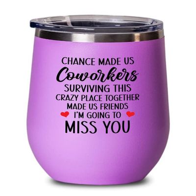 Flairy Land Coworker Pink Edition Wine Tumbler 12oz - Surviving This - Funny Coworker Leaving Gift Farewell Work Colleague Boss New Job Appreciation