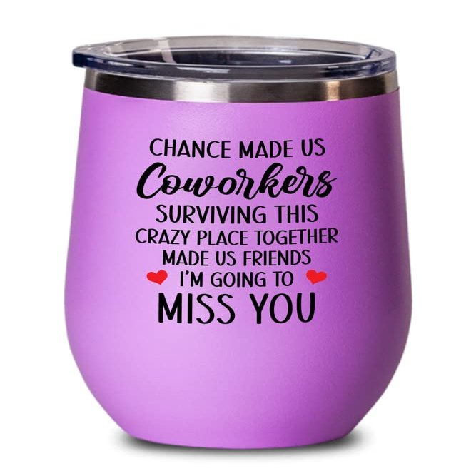 Flairy Land Coworker Pink Edition Wine Tumbler 12oz - Surviving This - Funny Coworker Leaving Gift Farewell Work Colleague Boss New Job Appreciation