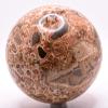 3.5" 2.06LBs Orange Black Leopardite Jasper Sphere Polished Natural Rhyolite Gemstone Crystal Mineral Dcor Ball - Peru + Stand view 2