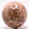 3.5" 2.06LBs Orange Black Leopardite Jasper Sphere Polished Natural Rhyolite Gemstone Crystal Mineral Dcor Ball - Peru + Stand view 3