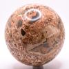 3.5" 2.06LBs Orange Black Leopardite Jasper Sphere Polished Natural Rhyolite Gemstone Crystal Mineral Dcor Ball - Peru + Stand view 4