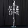 Efavormart 40" 5 Arm Premium Crystal Glass Taper Candle Holder Candelabra with Chandelier Chains view 1