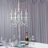 Efavormart 40" 5 Arm Premium Crystal Glass Taper Candle Holder Candelabra with Chandelier Chains view 2