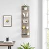 Danya B. Narrow Decorative Wall Mount Vertical Shelving Unit  Modern Column with 5 Shelves Home or Office for Books, Dcor Display (Oak) view 2