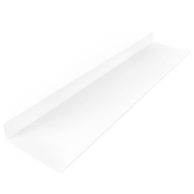 DIY CARTEL Linear Floating Shelf - Forged Raw Steel - Industrial Heavy Duty Metal Wall Mounted Modern Rustic Shelf - Made in The USA (36-inch x 8-inch White)