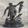 Bronze Figure of Scottish Hunter and Hound with The Kill Vitaleh Hot Cast Art Deco Artwork Gift Decor Handmade by Think Bronze view 1