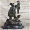 Bronze Figure of Scottish Hunter and Hound with The Kill Vitaleh Hot Cast Art Deco Artwork Gift Decor Handmade by Think Bronze view 2