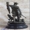 Bronze Figure of Scottish Hunter and Hound with The Kill Vitaleh Hot Cast Art Deco Artwork Gift Decor Handmade by Think Bronze view 4