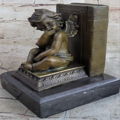 Art Deco Hot Cast by Lost Wax Method Angel Puti Cherubs Bronze Sculpture Marble Artwork Gift Decor Handmade by Think Bronze