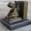 Art Deco Hot Cast by Lost Wax Method Angel Puti Cherubs Bronze Sculpture Marble Artwork Gift Decor Handmade by Think Bronze view 1