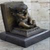 Art Deco Hot Cast by Lost Wax Method Angel Puti Cherubs Bronze Sculpture Marble Artwork Gift Decor Handmade by Think Bronze view 2