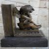 Art Deco Hot Cast by Lost Wax Method Angel Puti Cherubs Bronze Sculpture Marble Artwork Gift Decor Handmade by Think Bronze view 3