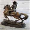 Handcrafted Bronze Sculpture Sale Dec Ranch Marble Horse Cowboy Western Country Artwork Gift Decor Handmade by Think Bronze view 2