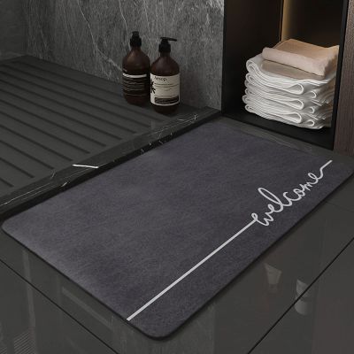 Bath Mat Non-Slip Washable Bathroom Rug 24x35in, Super Absorbent Quick Dry Diatomaceous Earth Bath Mat Rug, Rubber Backed Soft Thin Bath Carpet, for Bathroom Bathtub