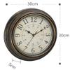 12 Inch Wall Clock Silent Vintage Plastic Round Wall Clocks for Living Room Kitchen Bedroom Home Office,Brown view 3