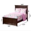AFI, Madison Full Low Profile Platform Bed with Matching Footboard, Walnut view 2