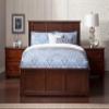 AFI, Madison Full Low Profile Platform Bed with Matching Footboard, Walnut view 3