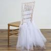 Efavormart White Lace and Tulle Chair Tutu Cover Skirt, Wedding Event Chair Decor view 1