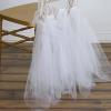 Efavormart White Lace and Tulle Chair Tutu Cover Skirt, Wedding Event Chair Decor view 3