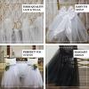 Efavormart White Lace and Tulle Chair Tutu Cover Skirt, Wedding Event Chair Decor view 4