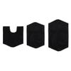 Black Color 3-Piece Extra Absorbent Super Soft and Fluffy Bathroom Rugs Set 34 In. L X 21 In. W X 0.35 In. H Size, Cotton Material | All Season Pretty Coal Shade, Machine Washable Non-Slippery Base view 1