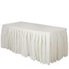 Efavormart 14ft Ivory Accordion Pleat Polyester Table Skirt for Kitchen Dining Catering Wedding Birthday Party Decorations Events view 3