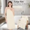 Bathroom Towels Set Of 4, 35x70 Inches Oversized Bath Towels Extra Large Microfiber Shower Towels Textured Ultra Soft Absorbent Quick Dry Towel Bath Sheets Towels For Adults Bathroom Hotel Spa Beige view 2
