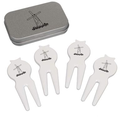 Azeeda 'Windmill' Golf Divot Tool/Repair Fork Gift Set (GO00054069)