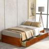 Merax Twin Size Platform Bed with 3 Storage Drawers, Oak Twin Platform Storage Bed view 1