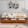 Merax Twin Size Platform Bed with 3 Storage Drawers, Oak Twin Platform Storage Bed view 3