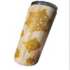 20 oz Gold Dirty Pour Peekaboo Snowflake Winter Season Chrismas Holiday Handmade Stainless Steel Insulated Epoxy Tumbler Drinking Cup view 1