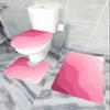 LEOSUCRE Bath Mat 3 Piece Bathroom Rug Sets, Ombre Pink Non Slip Bath Rug Contour Mat and Toilet Lid Cover, Absorbent Shower Mats Soft Bath Rug and Mat Sets Valentines Day Abstract Modern view 1