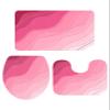 LEOSUCRE Bath Mat 3 Piece Bathroom Rug Sets, Ombre Pink Non Slip Bath Rug Contour Mat and Toilet Lid Cover, Absorbent Shower Mats Soft Bath Rug and Mat Sets Valentines Day Abstract Modern view 3