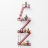 4 Tier Fire Escape Wall Shelf - Modern City Style Fire Escape Decorative & Planter Shelf, Easy to Install Metal Rustic Floating Shelves for Any Room, Red view 1