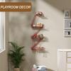 4 Tier Fire Escape Wall Shelf - Modern City Style Fire Escape Decorative & Planter Shelf, Easy to Install Metal Rustic Floating Shelves for Any Room, Red view 2