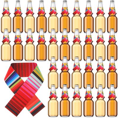 50 Pcs Mini Beer Poncho Serapes Colorful Striped Serape Mexican Beer Bottle Drink Cover Multicolor Serapes Bottle Topper Decor for Mexican Fiesta Cinco De Mayo Party Favors Supplies