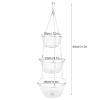 31.5in 3 Tier Hanging Basket Fruit Organizer with Metal Chain Hanging Hooks,Detachable Foldable Round Hanging Flower Fruit Vegetable Storage Organizer Wire Hanging Basket Kitchen Supplies view 2