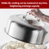 2-Tier Stainless Steel Steamer Pot Set, 10.6 x 7.7in Stackable Steam Pot with Glass Lid & Insert  Double Boiler for Soup, Vegetables, Dumplings, Home Kitchen Cooking view 4