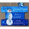1 Pcs Slatted Snowman Sign Snowflakes Kisses Heaven Wall Door Hanger Plaque view 1