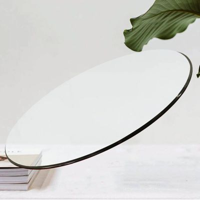 JUFU 18 Inch Round Tempered Glass Table Top, 0.26" Thick Pencil Polished Edge, Clear Glass for Patio, Dining, Coffee, and Side Tables